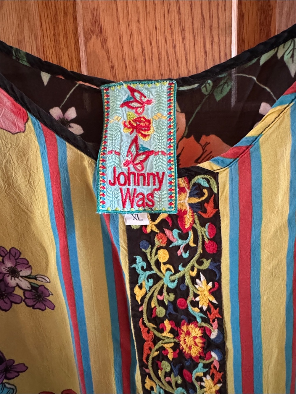 Johnny Was Black Floral Embroidered  Dress - Picture 5 of 5